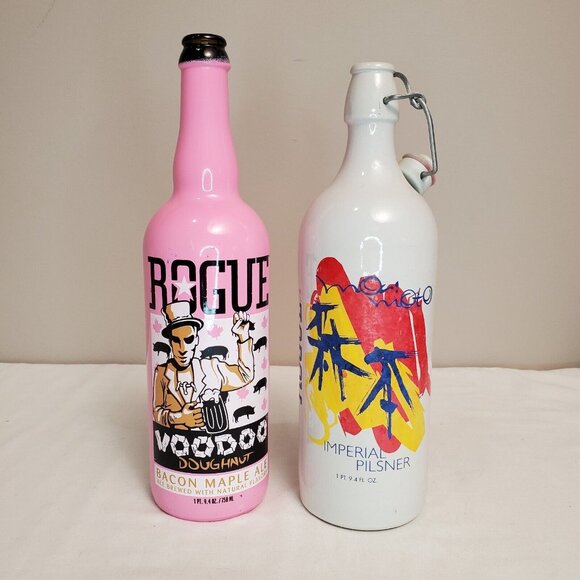 ROGUE Signature Imperial Pilsner & Voodoo Doughnut Bacon Maple Ale EMPTY Bottles - Picture 13 of 16